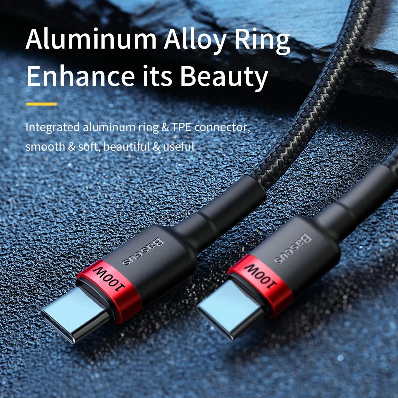 Durable Baseus 100W Power Delivery C-to-C Cable at Aussie TechMate