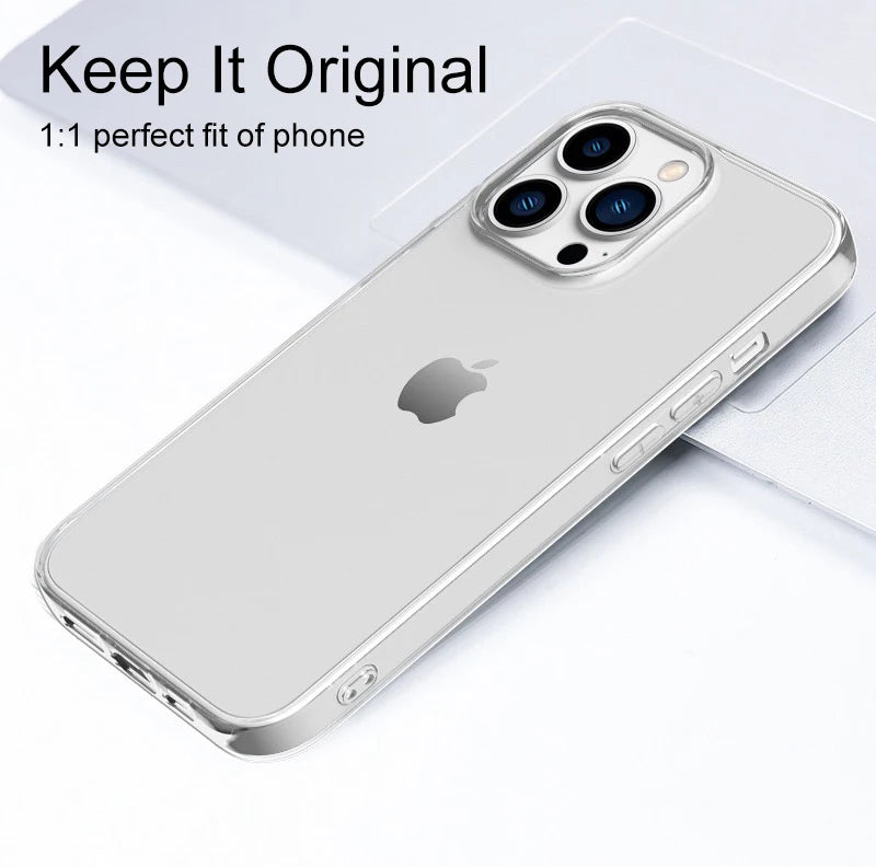 Ultra-Thin Clear Silicone Case for iPhone - Anti-Scratch, Anti-Fingerprint