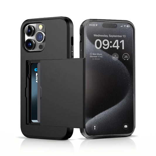 Protective Sliding Card Wallet Case for iPhone