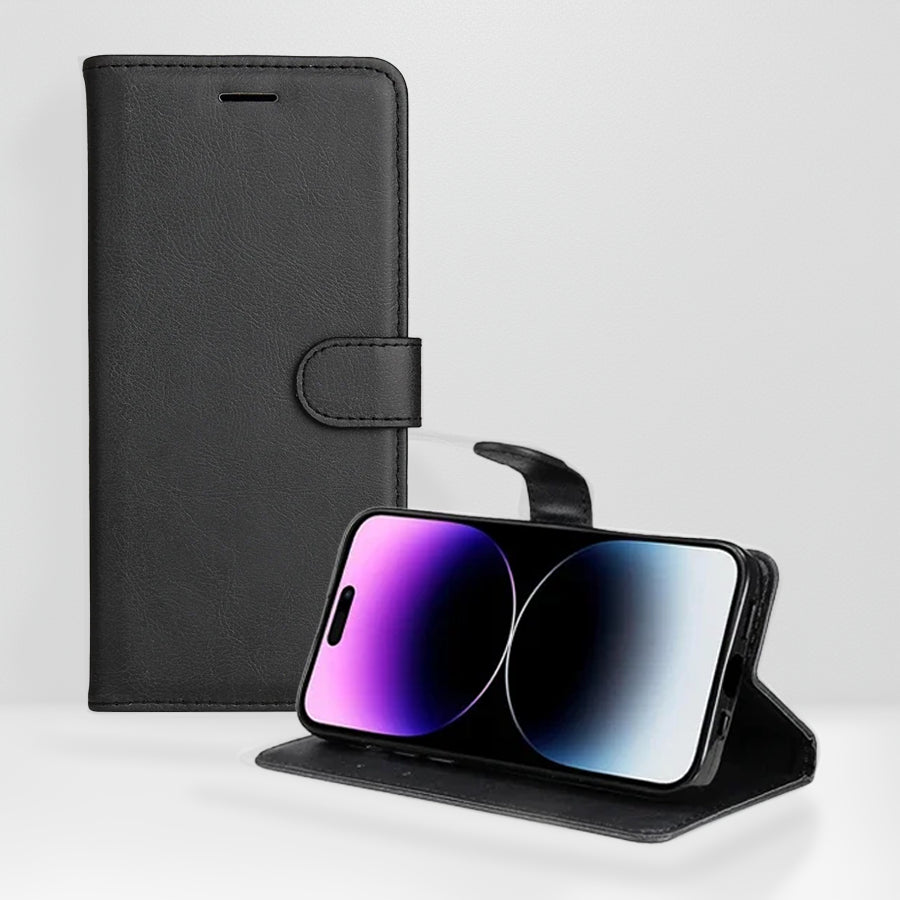 Multi-Functional Leather Wallet Case with Magnetic Flip & Stand - for iPhone X/XS/XR/SE/11/12 Series