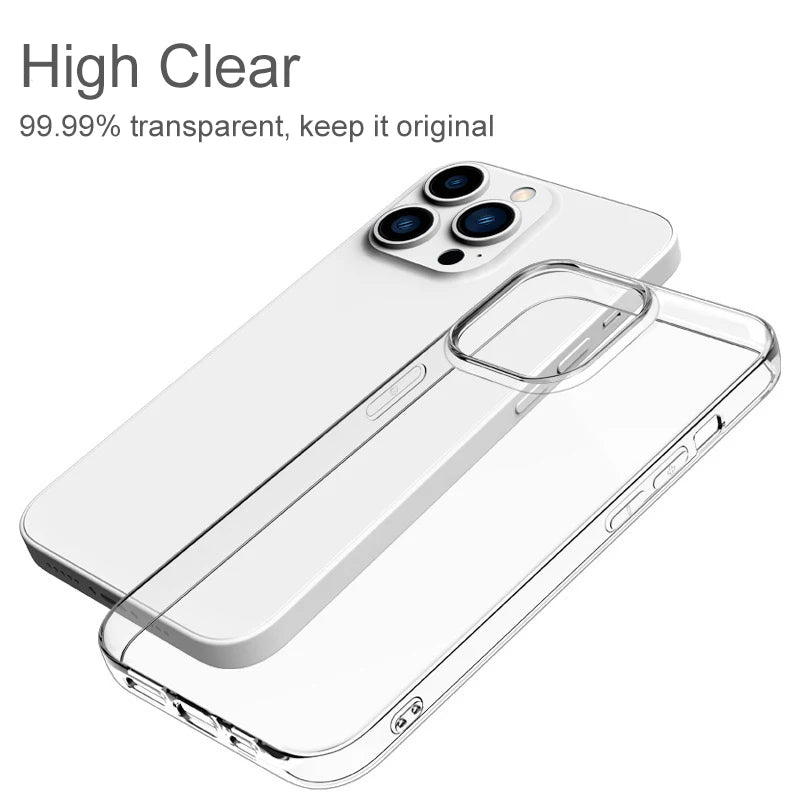 Ultra-Thin Clear Silicone Case for iPhone - Anti-Scratch, Anti-Fingerprint