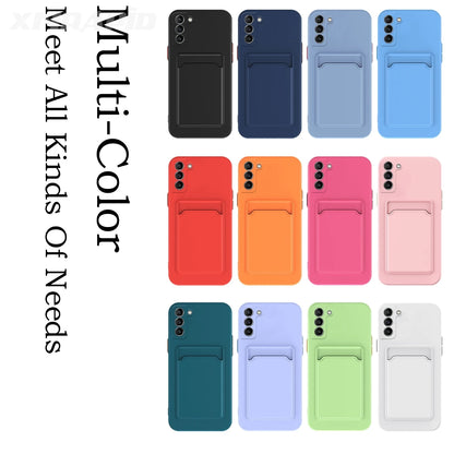 Soft Silicone Pocket Wallet Case for iPhone 11/12/13 Series