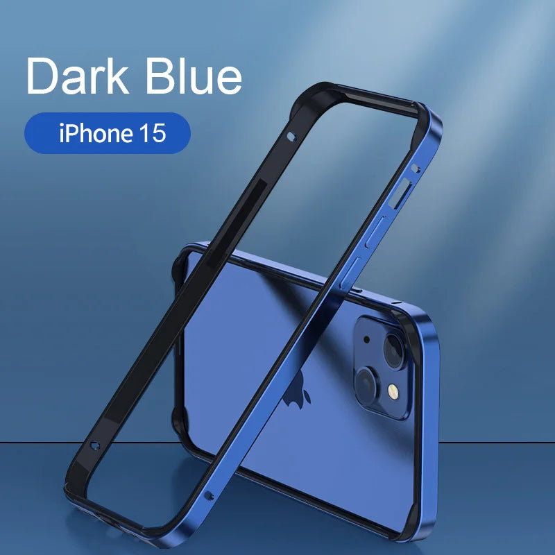 Hybrid Silicone Frame Aluminum Metal Bumper for iPhone 12/13/14/15 Series