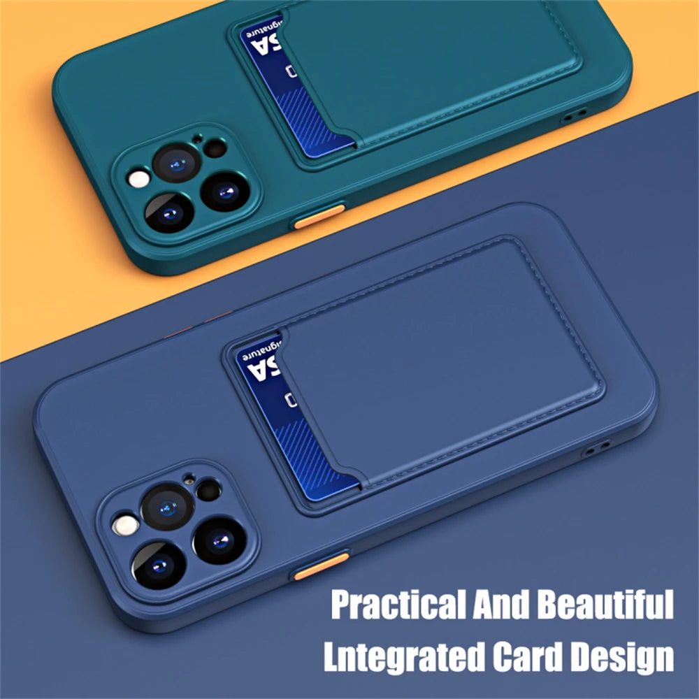 Soft Silicone Pocket Wallet Case for iPhone 14/15 Series