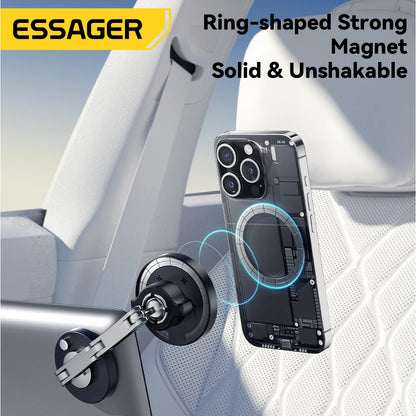 ESSAGER 15W Fast-Charge Magnetic Car Mount - Wireless Charging & 360° Rotation