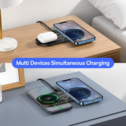 Baseus 20W Dual Wireless Charger - Fast Qi Charging Pad with LED Display