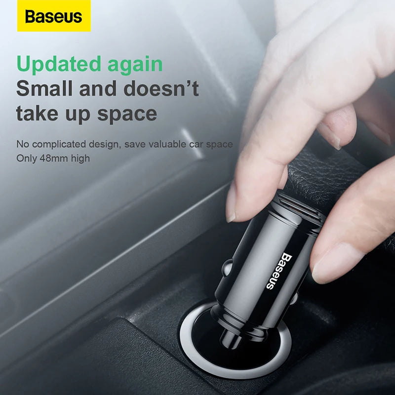 Baseus 30W Dual USB Car Charger with Quick Charge 3.0