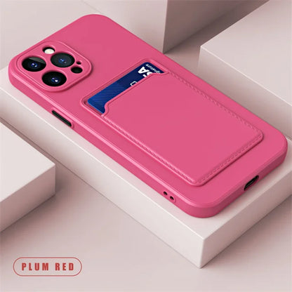 Soft Silicone Pocket Wallet Case for iPhone 14/15 Series