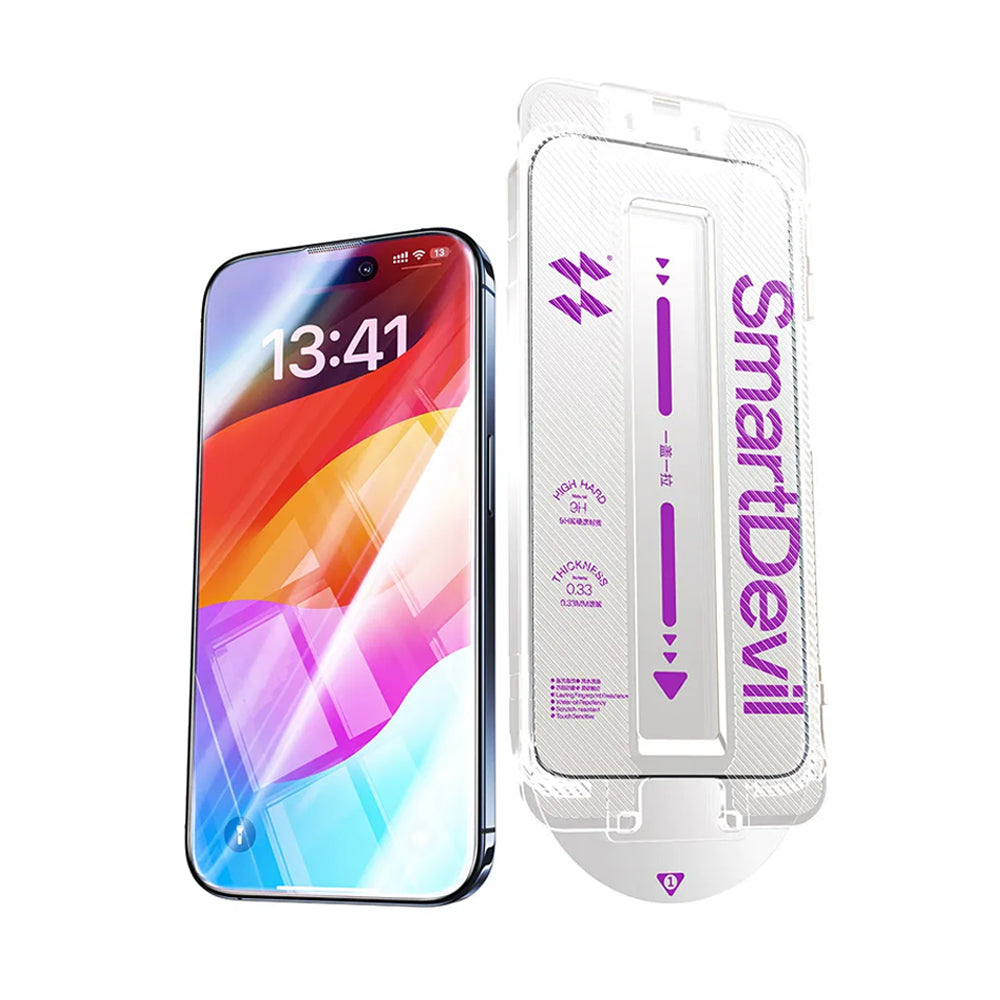 SmartDevil iPhone 14/15 AR Tempered Glass Protector provides anti-reflective clarity and scratch resistance.