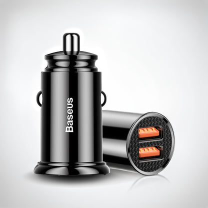 Baseus 30W Dual USB Car Charger with Quick Charge 3.0