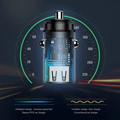Baseus 30W USB + USB-C Car Charger with Quick Charge 4.0