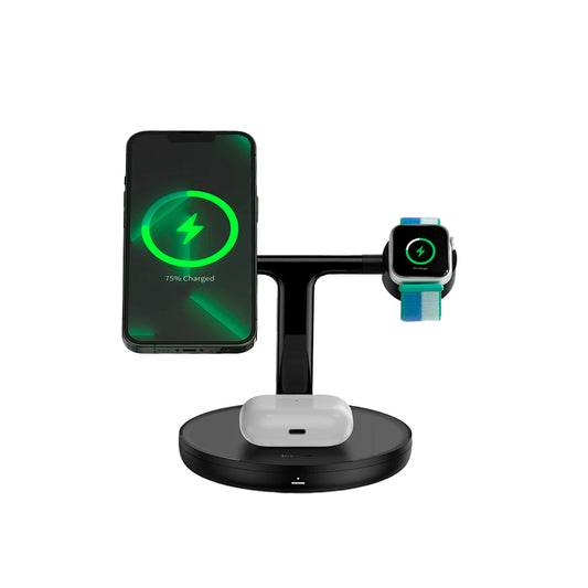 Front view of the Baseus Swan 3-in-1 Magnetic Wireless Charging Stand.