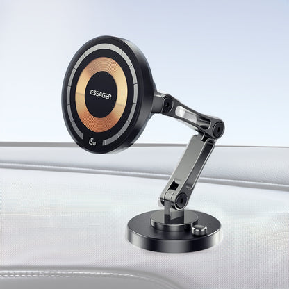 ESSAGER 15W Fast-Charge Magnetic Car Mount - Wireless Charging & 360° Rotation