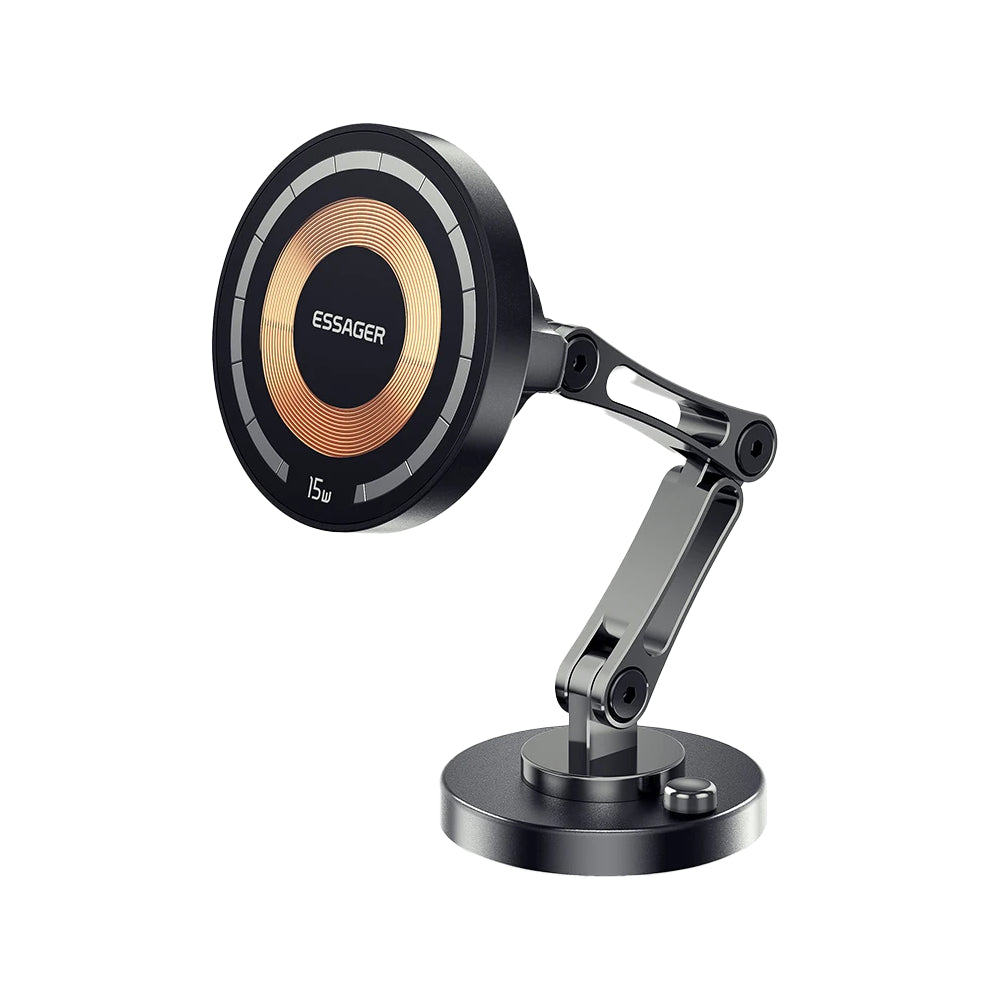 ESSAGER 15W Fast-Charge Magnetic Car Mount - Wireless Charging & 360° Rotation